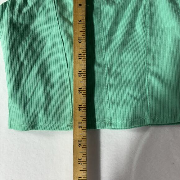 AFRM Tank Top Womens Small Green Spearmint Square Neck Ribbed Stretch Crop NWT49 - Picture 6 of 8
